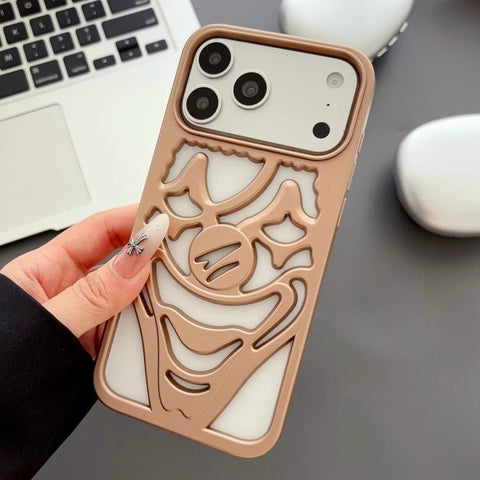 Oil Spraying Hollow Out Clown Heat Dissipation TPU Phone Case, For iPhone 18 Pro / 17 Pro, For iPhone 18 Pro Max / 17 Pro Max, For iPhone 17, For iPhone 16 Pro Max, For iPhone 16 Pro, For iPhone 16