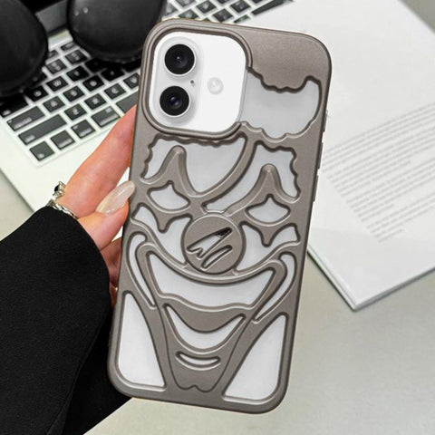 Oil Spraying Hollow Out Clown Heat Dissipation TPU Phone Case, For iPhone 18 Pro / 17 Pro, For iPhone 18 Pro Max / 17 Pro Max, For iPhone 17, For iPhone 16 Pro Max, For iPhone 16 Pro, For iPhone 16