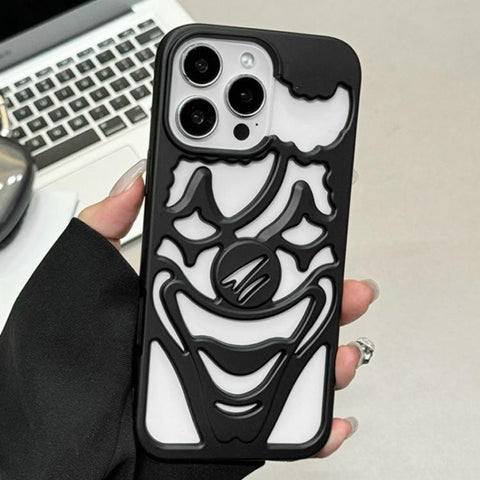 Oil Spraying Hollow Out Clown Heat Dissipation TPU Phone Case, For iPhone 18 Pro / 17 Pro, For iPhone 18 Pro Max / 17 Pro Max, For iPhone 17, For iPhone 16 Pro Max, For iPhone 16 Pro, For iPhone 16