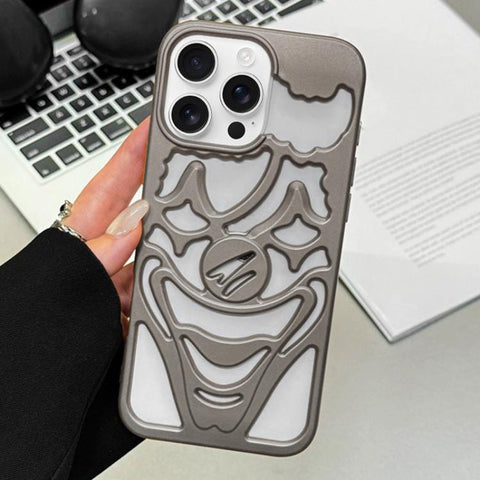Oil Spraying Hollow Out Clown Heat Dissipation TPU Phone Case, For iPhone 18 Pro / 17 Pro, For iPhone 18 Pro Max / 17 Pro Max, For iPhone 17, For iPhone 16 Pro Max, For iPhone 16 Pro, For iPhone 16