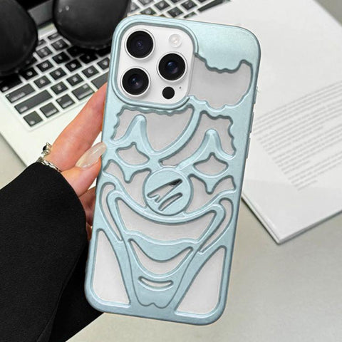 Oil Spraying Hollow Out Clown Heat Dissipation TPU Phone Case, For iPhone 18 Pro / 17 Pro, For iPhone 18 Pro Max / 17 Pro Max, For iPhone 17, For iPhone 16 Pro Max, For iPhone 16 Pro, For iPhone 16