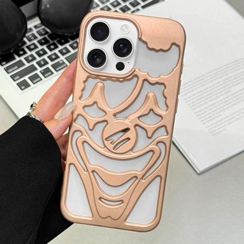 Oil Spraying Hollow Out Clown Heat Dissipation TPU Phone Case, For iPhone 18 Pro / 17 Pro, For iPhone 18 Pro Max / 17 Pro Max, For iPhone 17, For iPhone 16 Pro Max, For iPhone 16 Pro, For iPhone 16