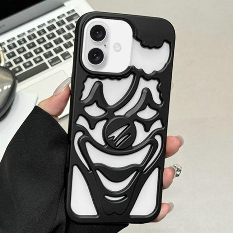 Oil Spraying Hollow Out Clown Heat Dissipation TPU Phone Case, For iPhone 18 Pro / 17 Pro, For iPhone 18 Pro Max / 17 Pro Max, For iPhone 17, For iPhone 16 Pro Max, For iPhone 16 Pro, For iPhone 16
