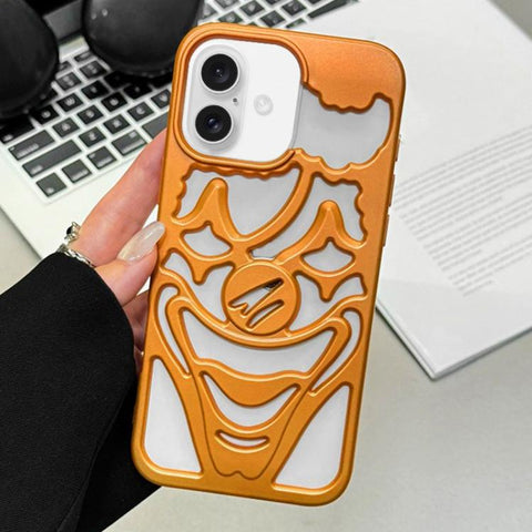 Oil Spraying Hollow Out Clown Heat Dissipation TPU Phone Case, For iPhone 18 Pro / 17 Pro, For iPhone 18 Pro Max / 17 Pro Max, For iPhone 17, For iPhone 16 Pro Max, For iPhone 16 Pro, For iPhone 16