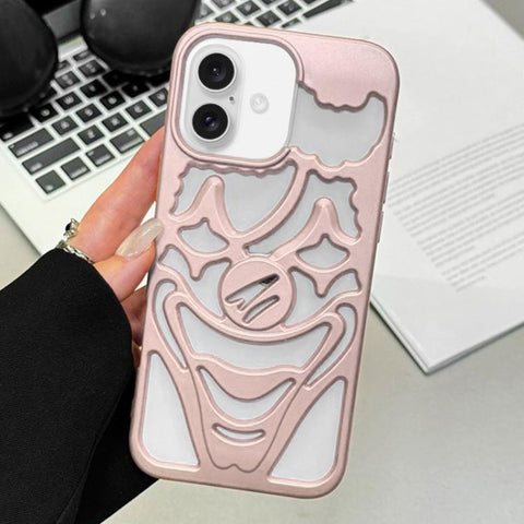 Oil Spraying Hollow Out Clown Heat Dissipation TPU Phone Case, For iPhone 18 Pro / 17 Pro, For iPhone 18 Pro Max / 17 Pro Max, For iPhone 17, For iPhone 16 Pro Max, For iPhone 16 Pro, For iPhone 16