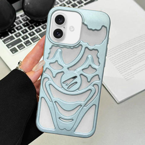 Oil Spraying Hollow Out Clown Heat Dissipation TPU Phone Case, For iPhone 18 Pro / 17 Pro, For iPhone 18 Pro Max / 17 Pro Max, For iPhone 17, For iPhone 16 Pro Max, For iPhone 16 Pro, For iPhone 16