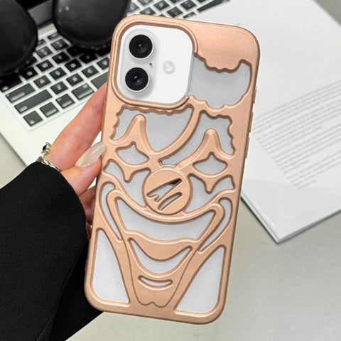 Oil Spraying Hollow Out Clown Heat Dissipation TPU Phone Case, For iPhone 18 Pro / 17 Pro, For iPhone 18 Pro Max / 17 Pro Max, For iPhone 17, For iPhone 16 Pro Max, For iPhone 16 Pro, For iPhone 16