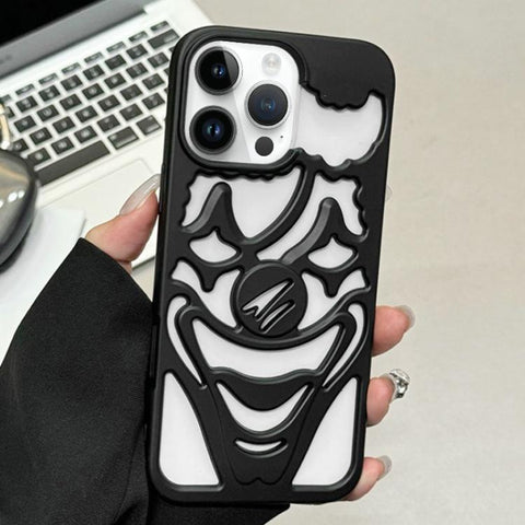 Oil Spraying Hollow Out Clown Heat Dissipation TPU Phone Case, For iPhone 13 Pro Max, For iPhone 13 Pro, For iPhone 13