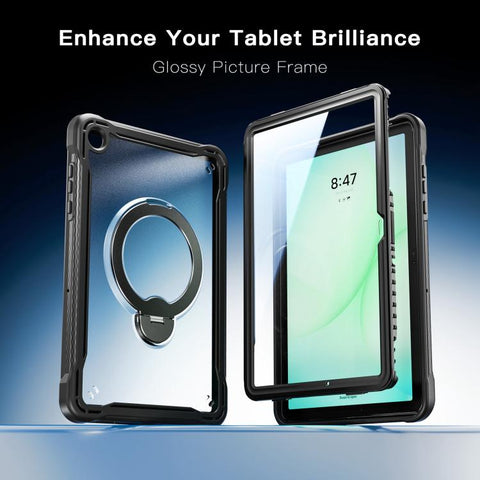 Powerful Sailor Metal Holder Hybrid Tablet Case with Strap & Glass Film, For Samsung Galaxy A11+, For Samsung Galaxy A9+