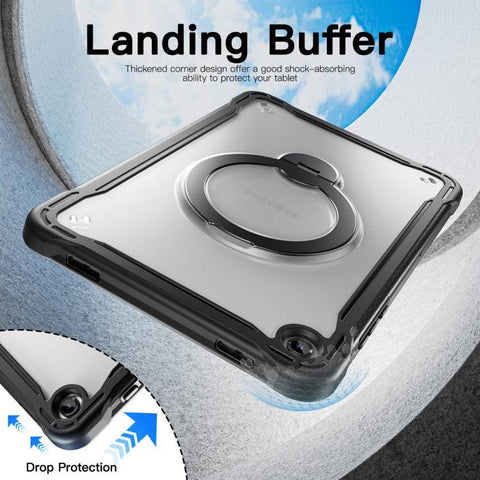 Powerful Sailor Metal Holder Hybrid Tablet Case with Strap & Glass Film, For Samsung Galaxy A11+, For Samsung Galaxy A9+