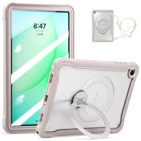 Powerful Sailor Metal Holder Hybrid Tablet Case with Strap & Glass Film, For Samsung Galaxy A11+, For Samsung Galaxy A9+