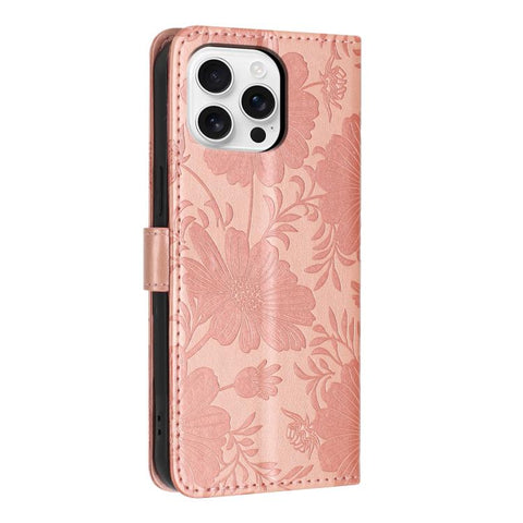 Sunflower Embossed Vegan Leather Phone Case with Small Black Rope, For iPhone 16 Pro, For iPhone 16 Plus, For iPhone 16, For iPhone 15 Pro Max, For iPhone 15 Pro, For iPhone 15 Plus, For iPhone 15, For iPhone 14 Plus