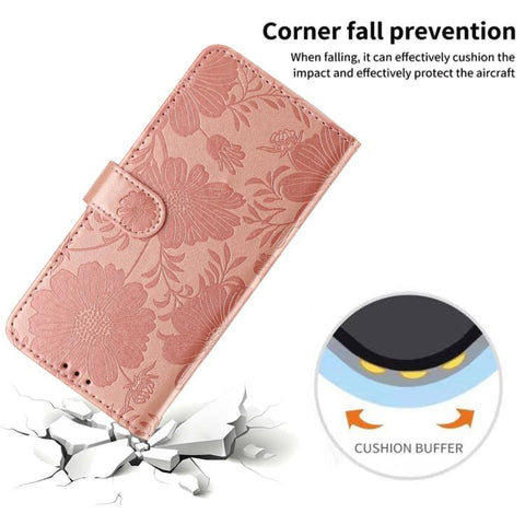 Sunflower Embossed Vegan Leather Phone Case with Small Black Rope, For iPhone 16 Pro, For iPhone 16 Plus, For iPhone 16, For iPhone 15 Pro Max, For iPhone 15 Pro, For iPhone 15 Plus, For iPhone 15, For iPhone 14 Plus