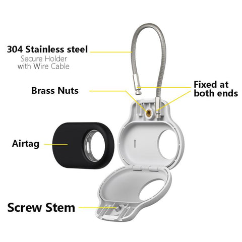 XDcase Anti-Theft ABS Protective Case with Steel Strap, For Samsung Galaxy SmartTag2