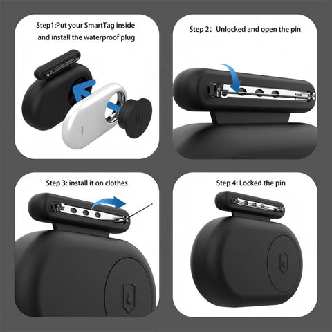 XDcase 4pcs Waterproof Silicone Protective Case with Brooch, 4PCS