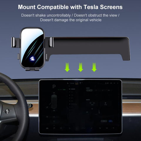 Car Screen Phone Holder Mount with Extension Arm, For Tesla Model 3 19-22 / Model Y 21-24 15 inch, For Tesla Model 3 / Model Y 23-25 15.4 inch, For Tesla Model X / Model S 23-24 17 inch
