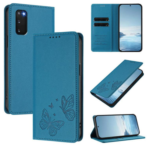 Strong Magnetic Dual Butterfly RFID Vegan Leather Phone Case, For Galaxy S20