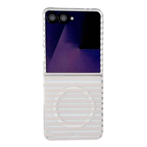 PC Matte Striped Magnetic Phone Case, For Samsung Galaxy Z Flip7 FE / Flip6, For Samsung Galaxy Z Flip7 5G, For Samsung Galaxy Z Flip5 5G