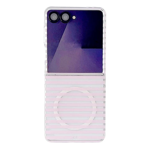PC Matte Striped Magnetic Phone Case, For Samsung Galaxy Z Flip7 FE / Flip6, For Samsung Galaxy Z Flip7 5G, For Samsung Galaxy Z Flip5 5G