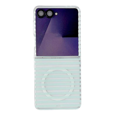 PC Matte Striped Magnetic Phone Case, For Samsung Galaxy Z Flip7 FE / Flip6, For Samsung Galaxy Z Flip7 5G, For Samsung Galaxy Z Flip5 5G