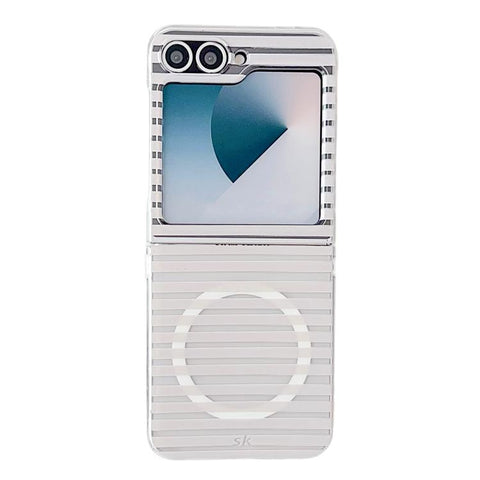 PC Matte Striped Magnetic Phone Case, For Samsung Galaxy Z Flip7 FE / Flip6, For Samsung Galaxy Z Flip7 5G, For Samsung Galaxy Z Flip5 5G