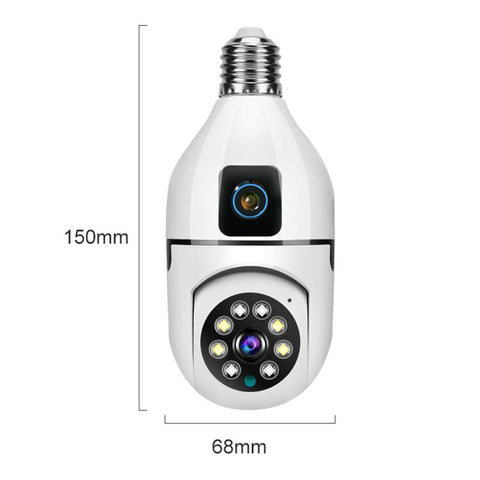 V380 Pro 4MP Full-Color Dual-Lens 2.4GHz WiFi Wireless E27 Socket Bulb Night Vision PTZ Camera