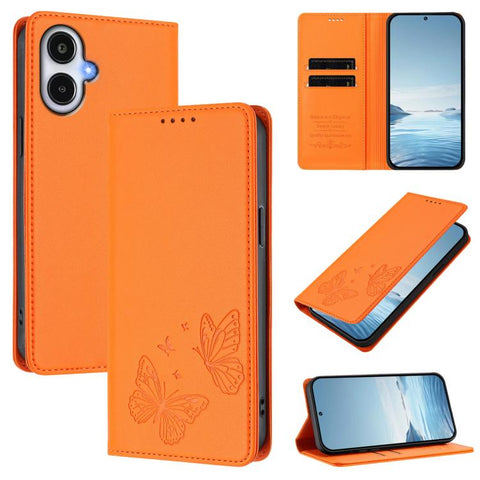 Strong Magnetic Dual Butterfly RFID Vegan Leather Phone Case, For Galaxy A57 5G, For Galaxy A37 5G, For Galaxy A27 5G, For Galaxy A25e