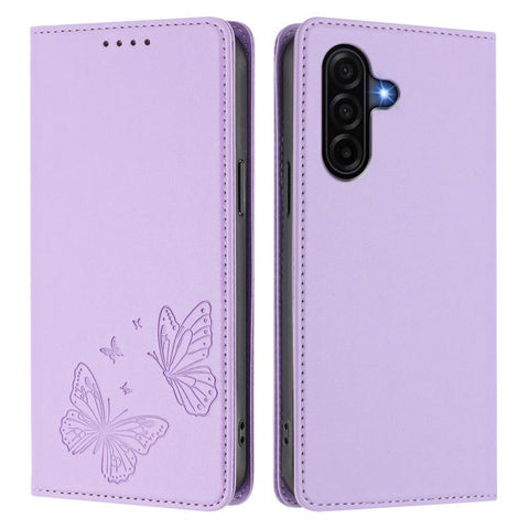 Strong Magnetic Dual Butterfly RFID Vegan Leather Phone Case, For Galaxy A57 5G, For Galaxy A37 5G, For Galaxy A27 5G, For Galaxy A25e