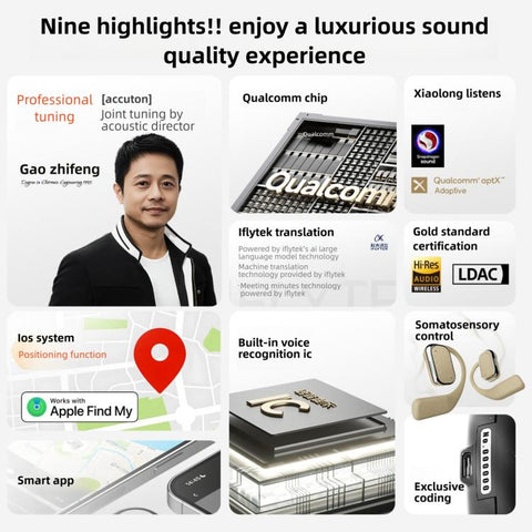 D MOOSTER D88 Ear-Mounted Smart Wireless Bluetooth Earphones