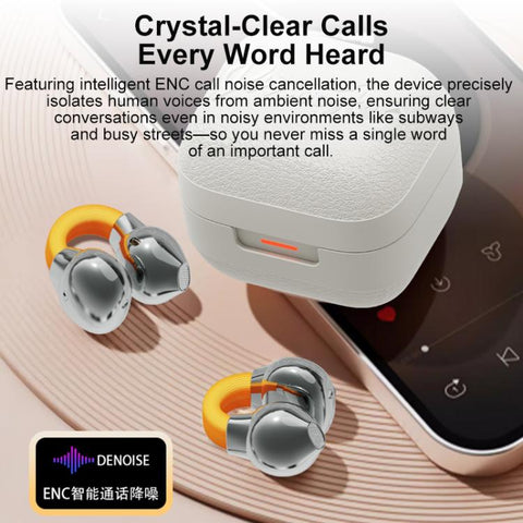 D MOOSTER D89 Clip-On Smart AI Wireless Bluetooth Earphones