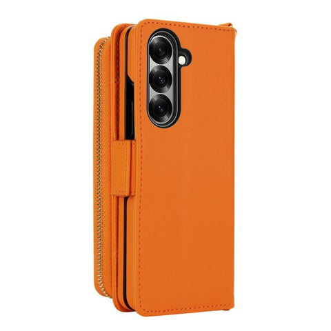 Crossbody Diamond Lattice Zipper Wallet RFID Vegan Leather Phone Case, For Samsung Galaxy Z Fold7 5G