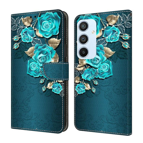 Crystal-Like Painted Vegan Leather Phone Case, For Samsung Galaxy A24 4G, For Samsung Galaxy A14 5G / 4G, For Samsung Galaxy A54 5G