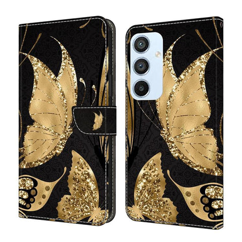 Crystal-Like Painted Vegan Leather Phone Case, For Samsung Galaxy A24 4G, For Samsung Galaxy A14 5G / 4G, For Samsung Galaxy A54 5G