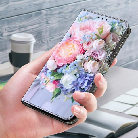 Crystal-Like Painted Vegan Leather Phone Case, For Samsung Galaxy A24 4G, For Samsung Galaxy A14 5G / 4G, For Samsung Galaxy A54 5G