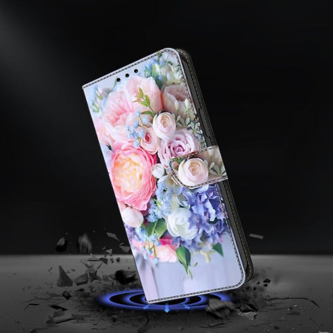Crystal-Like Painted Vegan Leather Phone Case, For Samsung Galaxy A24 4G, For Samsung Galaxy A14 5G / 4G, For Samsung Galaxy A54 5G
