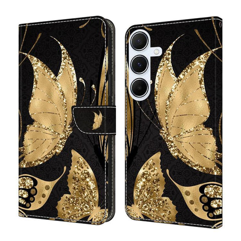 Crystal-Like Painted Vegan Leather Phone Case, For Samsung Galaxy A24 4G, For Samsung Galaxy A14 5G / 4G, For Samsung Galaxy A54 5G