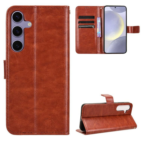 Retro Crazy Horse Texture Vegan Leather Phone Case, For Galaxy S27 Ultra 5G, For Galaxy S27 Pro 5G, For Galaxy S26 FE 5G, For Samsung Galaxy S26+ 5G, For Samsung Galaxy S26 Ultra 5G, For Samsung Galaxy S26 5G