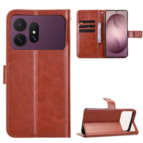Retro Crazy Horse Texture Vegan Leather Phone Case, For Galaxy S27 Ultra 5G, For Galaxy S27 Pro 5G, For Galaxy S26 FE 5G, For Samsung Galaxy S26+ 5G, For Samsung Galaxy S26 Ultra 5G, For Samsung Galaxy S26 5G