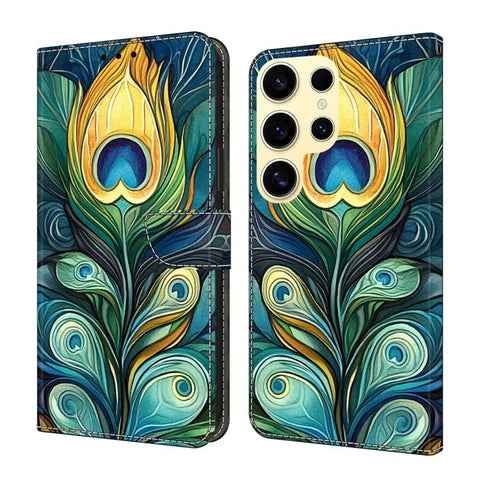 Crystal-Like Painted Vegan Leather Phone Case, For Samsung Galaxy S23 Ultra 5G, For Samsung Galaxy S23+ 5G