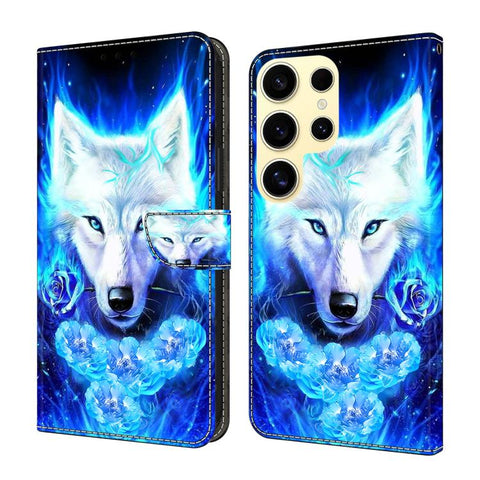 Crystal-Like Painted Vegan Leather Phone Case, For Samsung Galaxy S24 FE 5G, For Samsung Galaxy S24 Ultra 5G