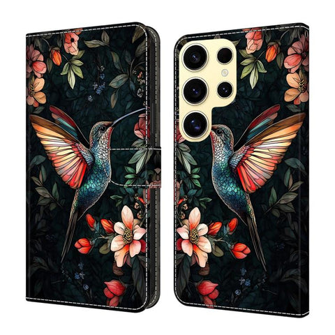 Crystal-Like Painted Vegan Leather Phone Case, For Samsung Galaxy S24 FE 5G, For Samsung Galaxy S24 Ultra 5G
