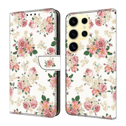 Crystal-Like Painted Vegan Leather Phone Case, For Samsung Galaxy S24 FE 5G, For Samsung Galaxy S24 Ultra 5G