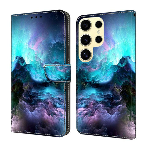 Crystal-Like Painted Vegan Leather Phone Case, For Samsung Galaxy S24 FE 5G, For Samsung Galaxy S24 Ultra 5G