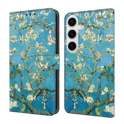Crystal-Like Painted Vegan Leather Phone Case, For Samsung Galaxy S24 FE 5G, For Samsung Galaxy S24 Ultra 5G