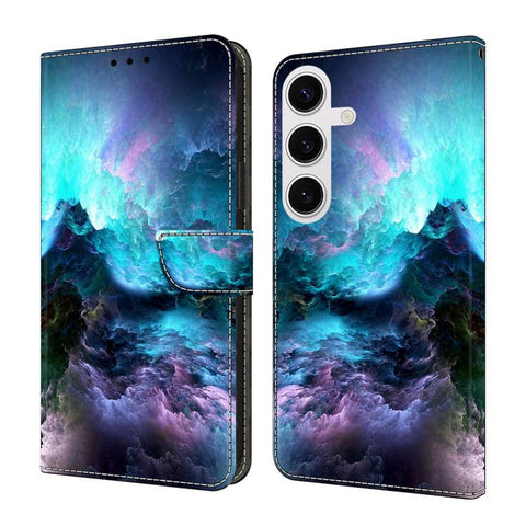 Crystal-Like Painted Vegan Leather Phone Case, For Samsung Galaxy S24 FE 5G, For Samsung Galaxy S24 Ultra 5G