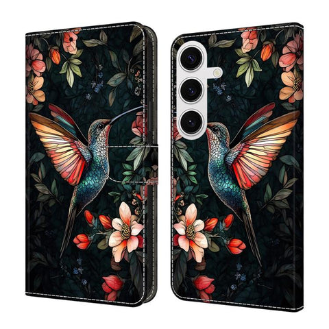 Crystal-Like Painted Vegan Leather Phone Case, For Samsung Galaxy S26 5G, For Samsung Galaxy S25 FE 5G