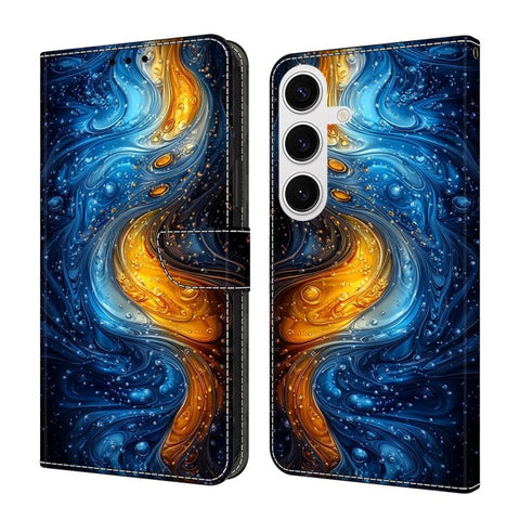Crystal-Like Painted Vegan Leather Phone Case, For Samsung Galaxy S26 5G, For Samsung Galaxy S25 FE 5G