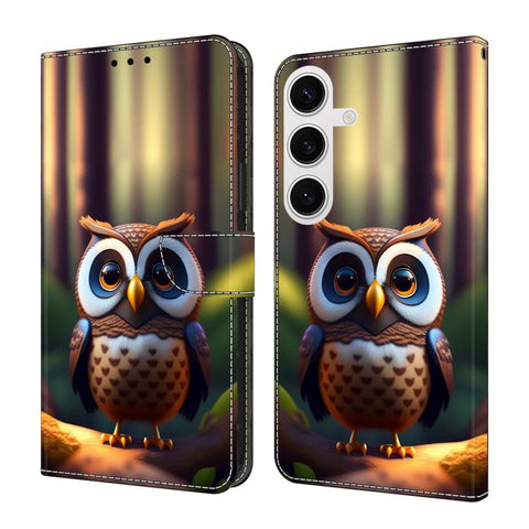 Crystal-Like Painted Vegan Leather Phone Case, For Samsung Galaxy S26 5G, For Samsung Galaxy S25 FE 5G
