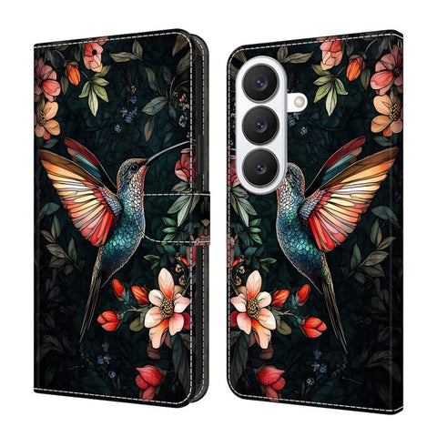 Crystal-Like Painted Vegan Leather Phone Case, For Samsung Galaxy S26 5G, For Samsung Galaxy S25 FE 5G