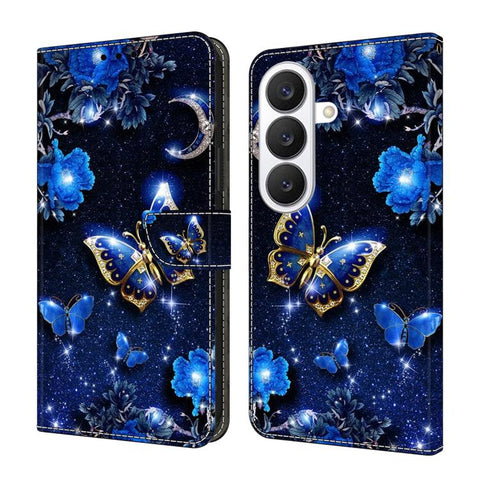 Crystal-Like Painted Vegan Leather Phone Case, For Samsung Galaxy S26 5G, For Samsung Galaxy S25 FE 5G